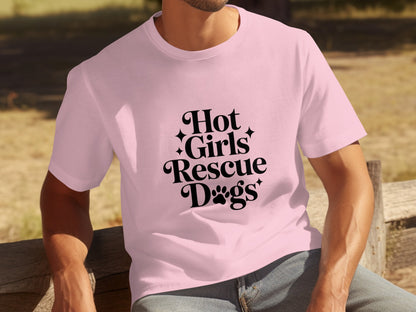 Hot Girls Rescue Dogs Statement T-shirt