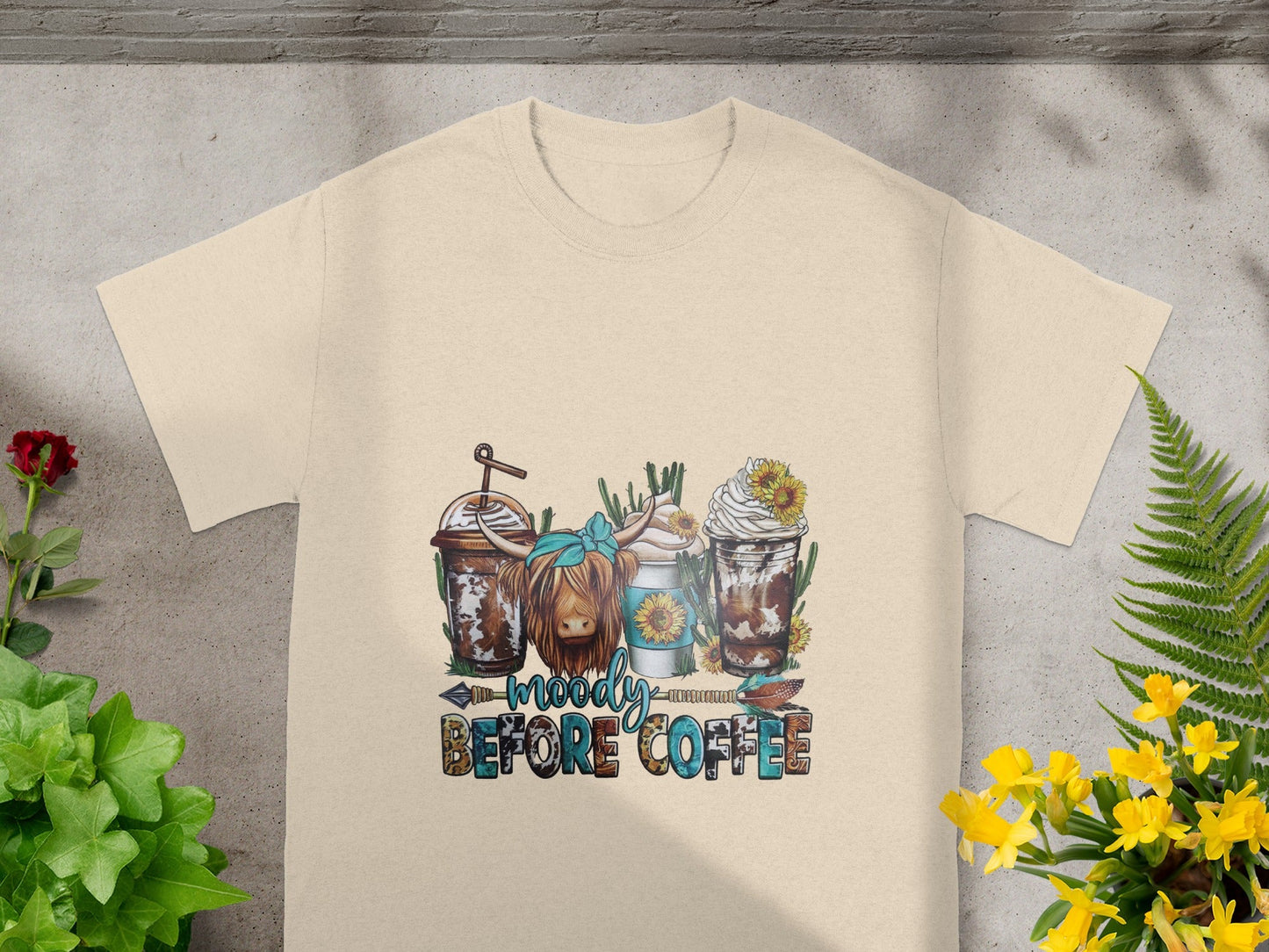 Moody Before Coffee Cute Graphic Tee Shirt