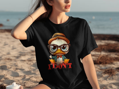 I Don't Give A Duck Funny Cool Duck Character T-shirt