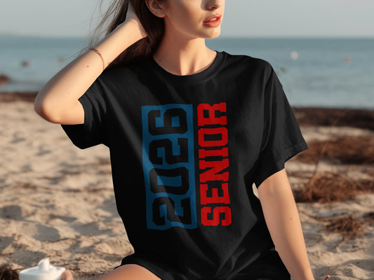 2026 Senior Graphic Print Black T-Shirt Product