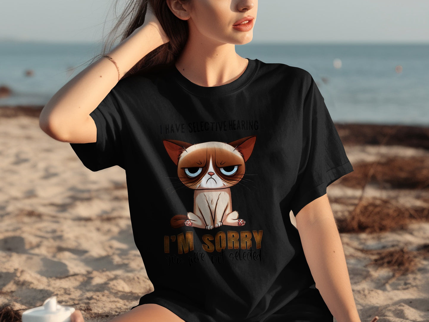 I'm Sorry Not Selected Cute Grumpy Cat Graphic Shirt Product