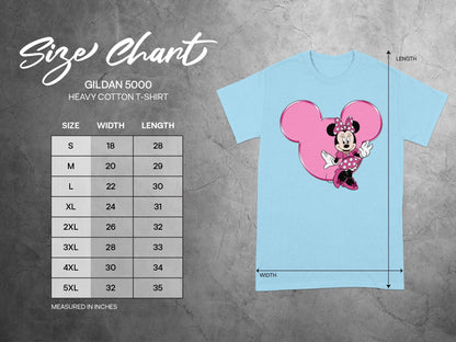 Minnie Mouse T-Shirt Gildan 5000 Size Chart product type