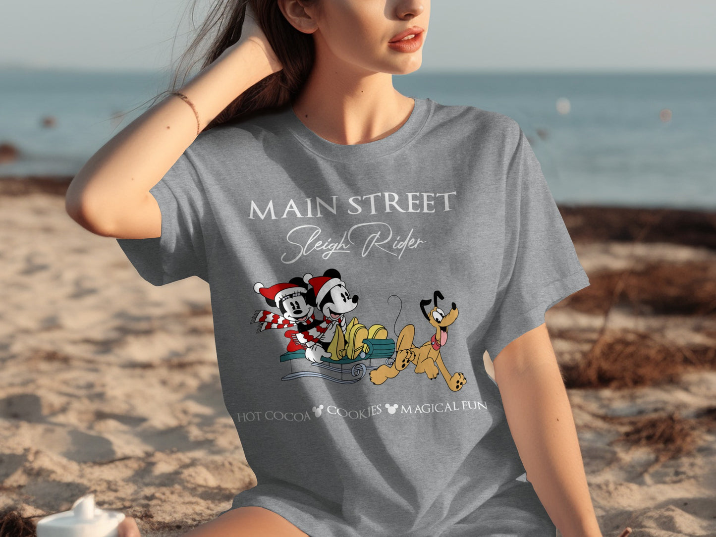 Main Street Sleigh Rider Hot Cocoa Cookies Magical Fun Tee