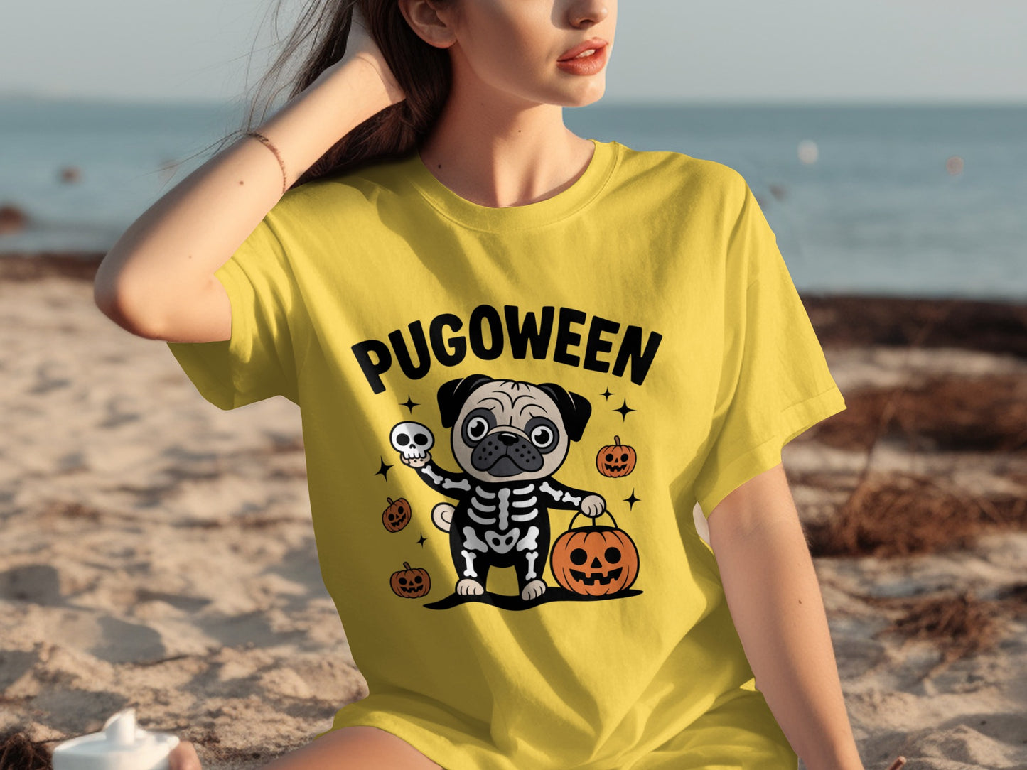 Pugoween Halloween Themed Short Sleeve Graphic Tee