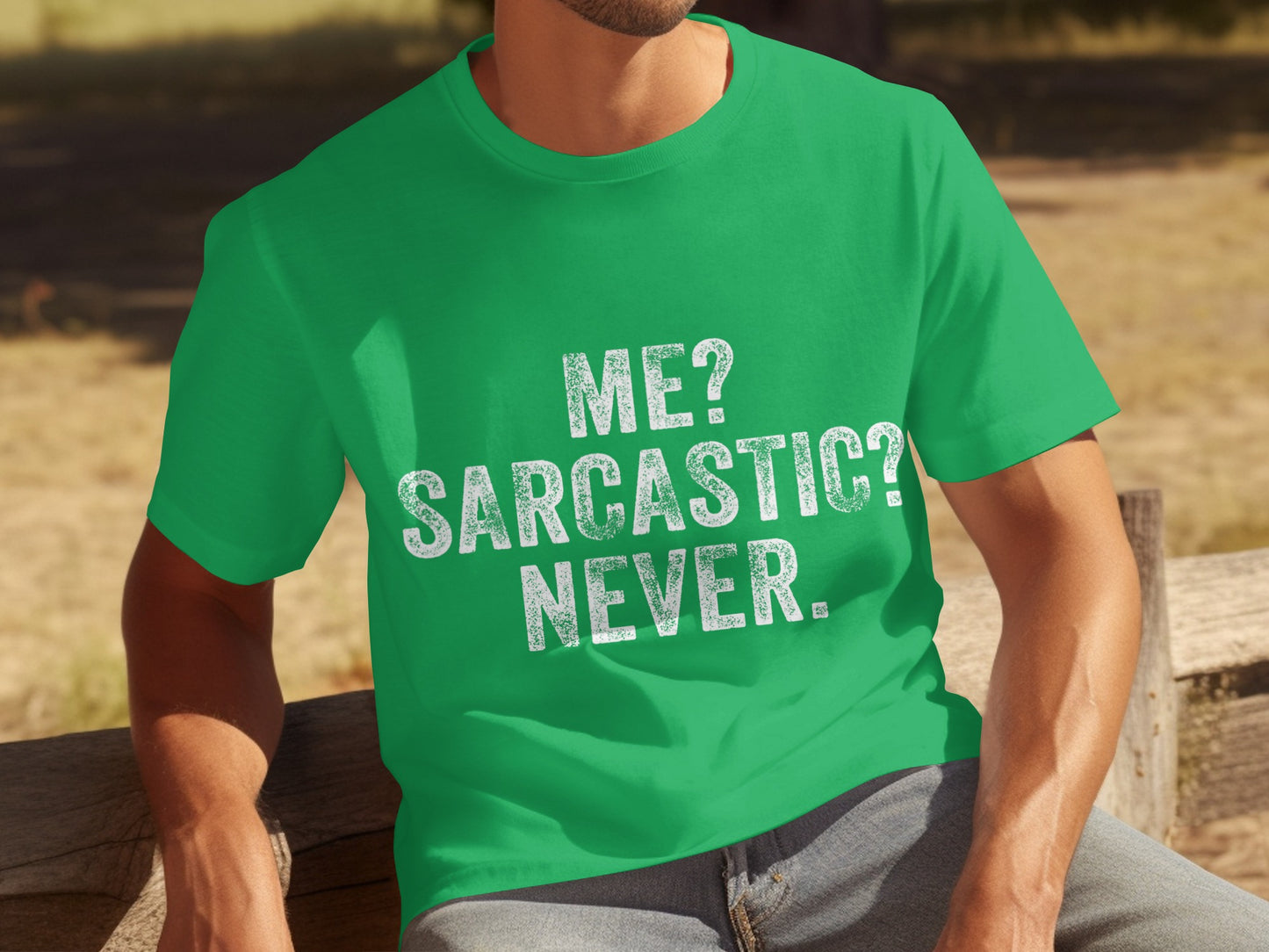 Me Sarcastic Never Funny Green T-shirt Product