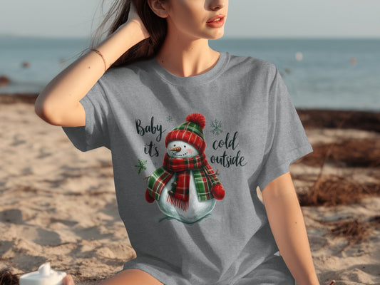 Baby It's Cold Outside Snowman Graphic T-shirt