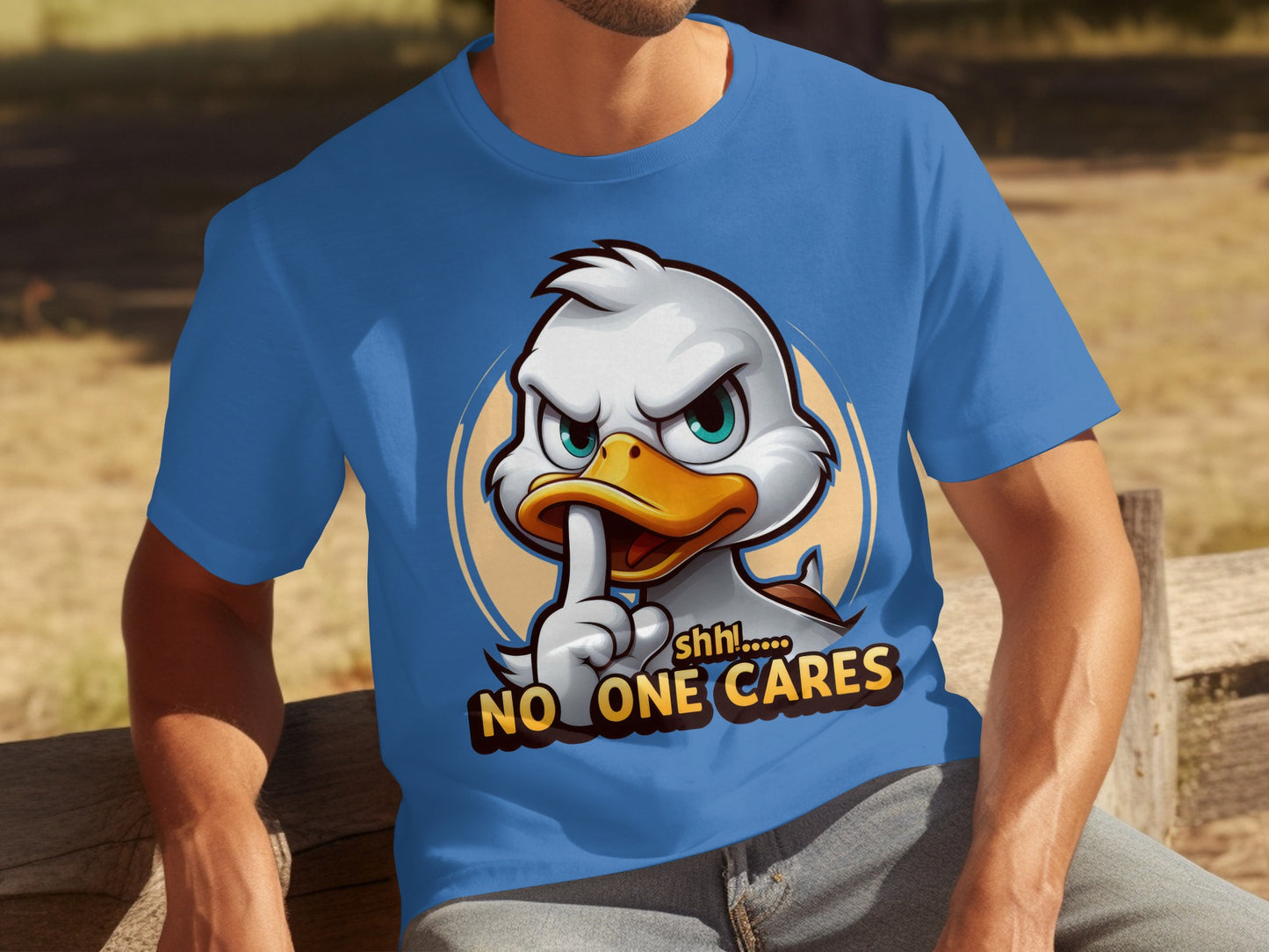 Shhh No One Cares Duck Graphic T-Shirt