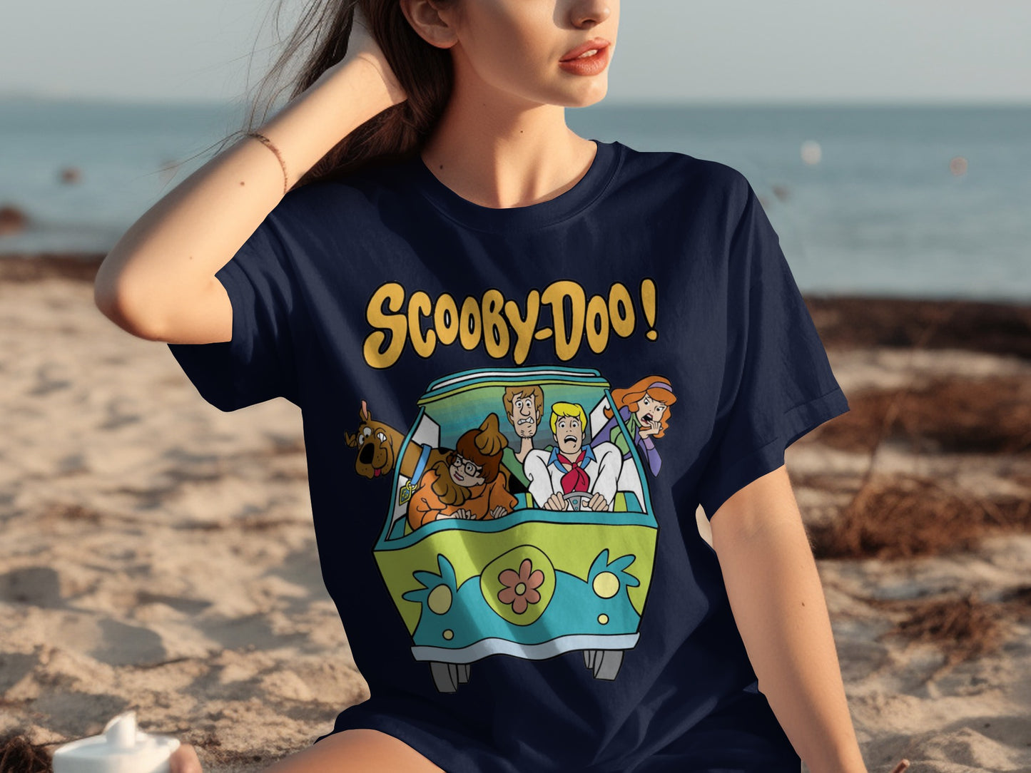 Scooby-Doo Characters in Van Beach Scene T-Shirt