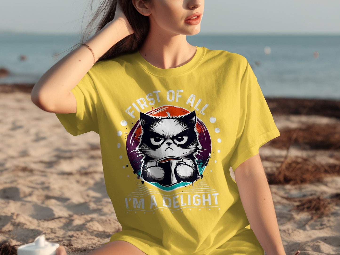 First of All I'm a Delight Cat Graphic T-Shirt