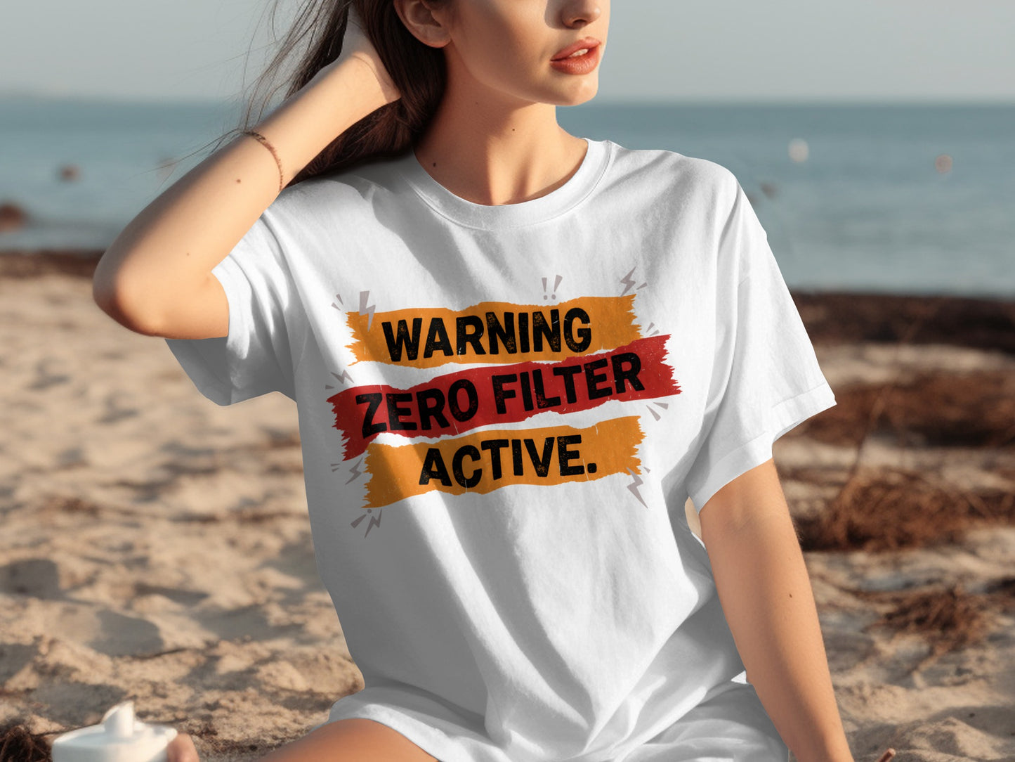 Warning Zero Filter Active Graphic Tee Shirt