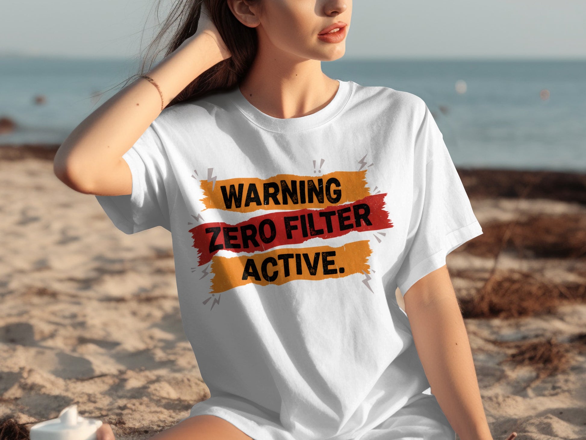 Warning Zero Filter Active Graphic Tee Shirt