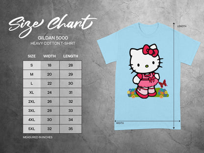 Hello Kitty Gildan 5000 T-Shirt Size Chart Inches product type