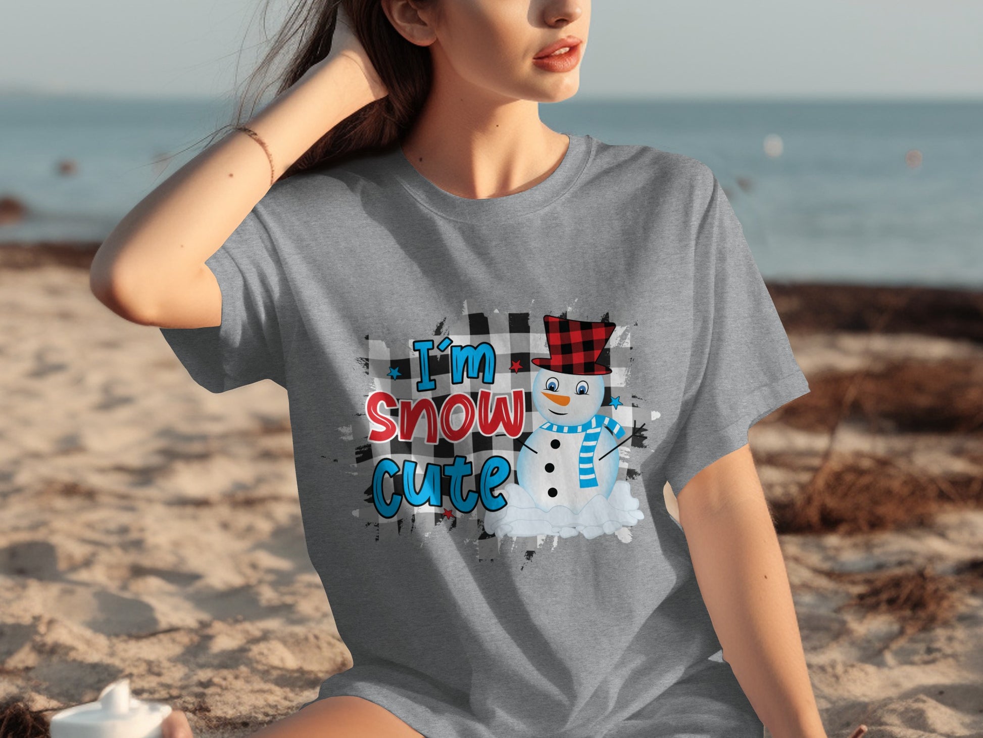 I'm Snow Cute Graphic Print Snowman T-shirt