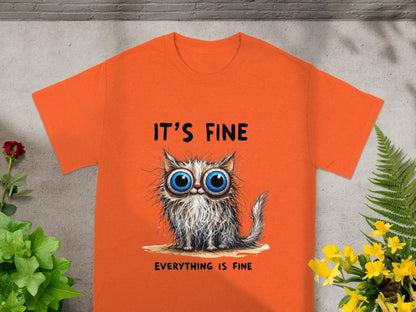 It's Fine Everything Is Fine Cat Design Shirt