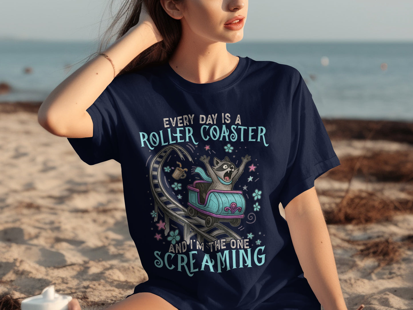 Every Day is a Roller Coaster Screaming T-shirt