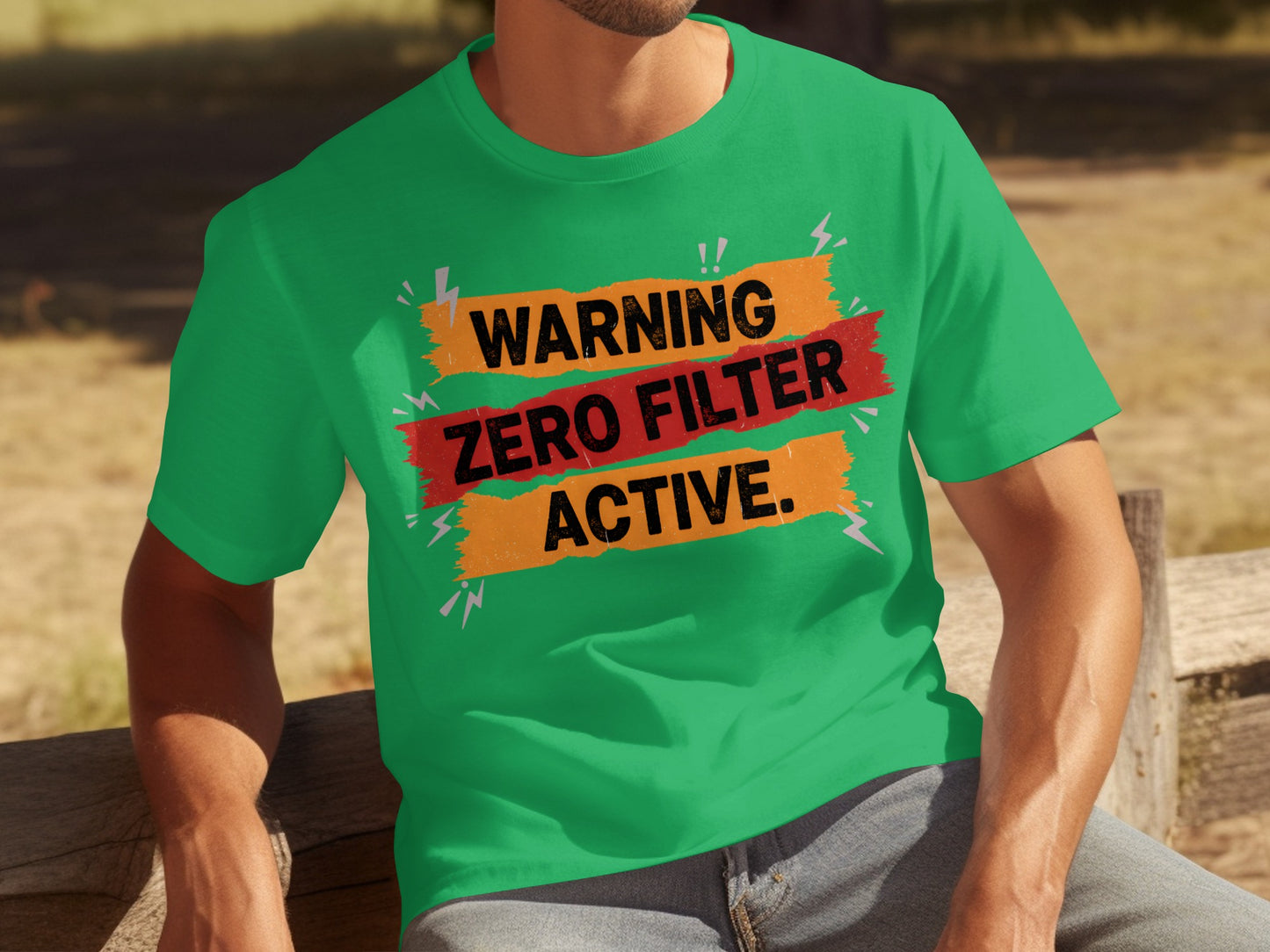Bold Warning Zero Filter Active Graphic T-Shirt