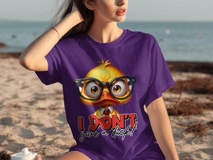 I Don't Give A Duck Funny Yellow Duck Character Shirt
