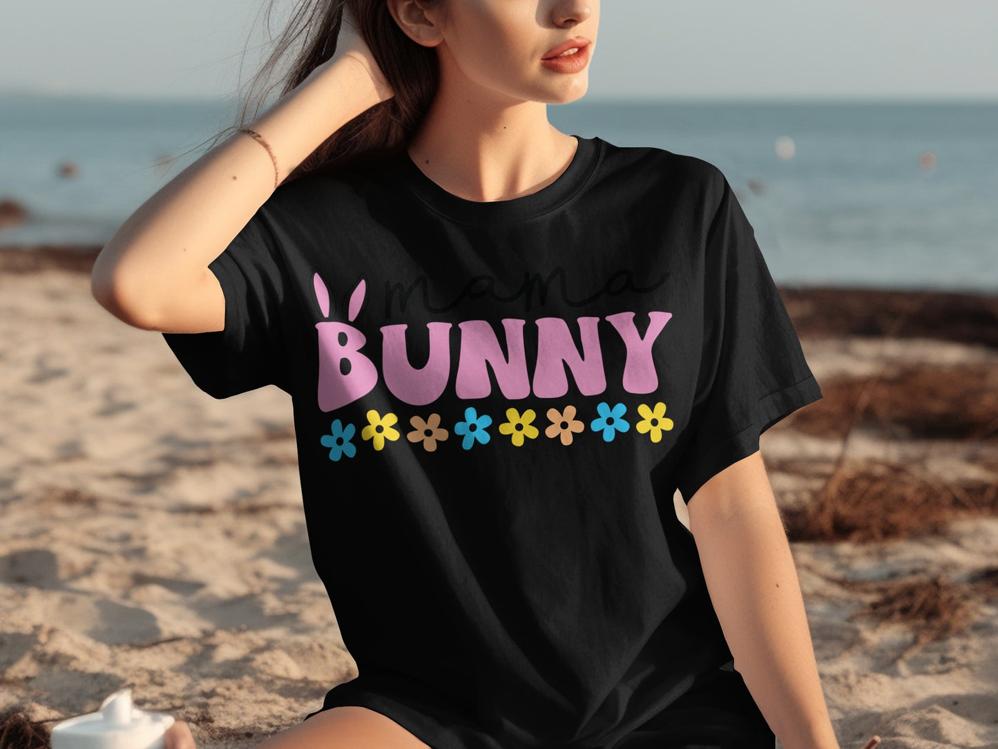Mama Bunny Floral Design Fun Casual Shirt