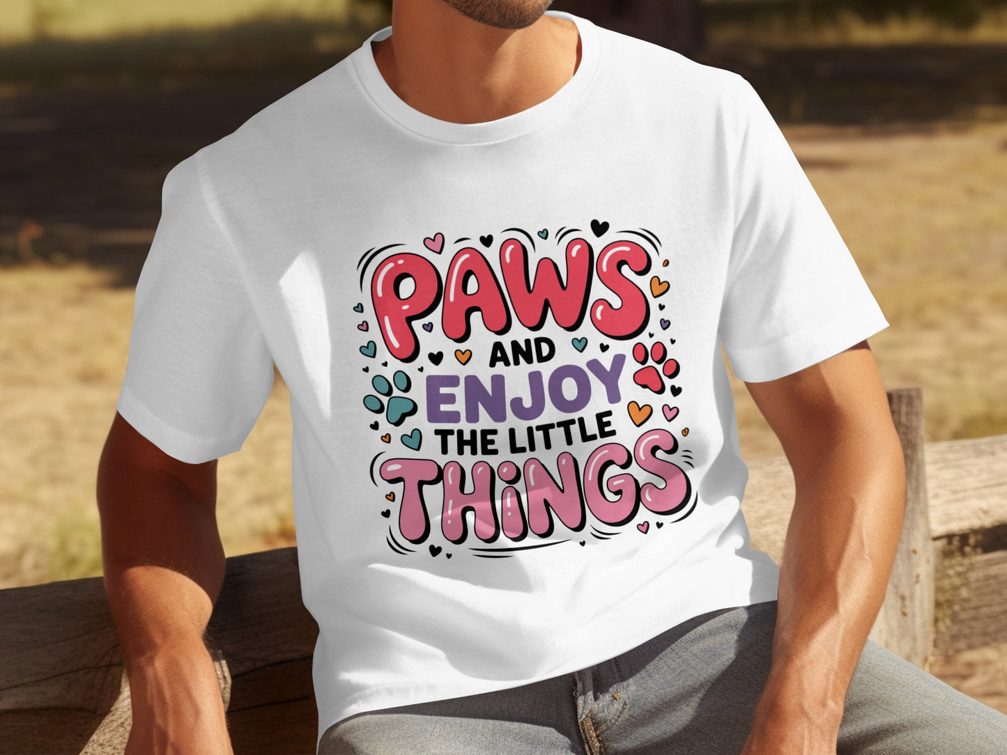 Paws And Enjoy The Little Things Graphic T-Shirt