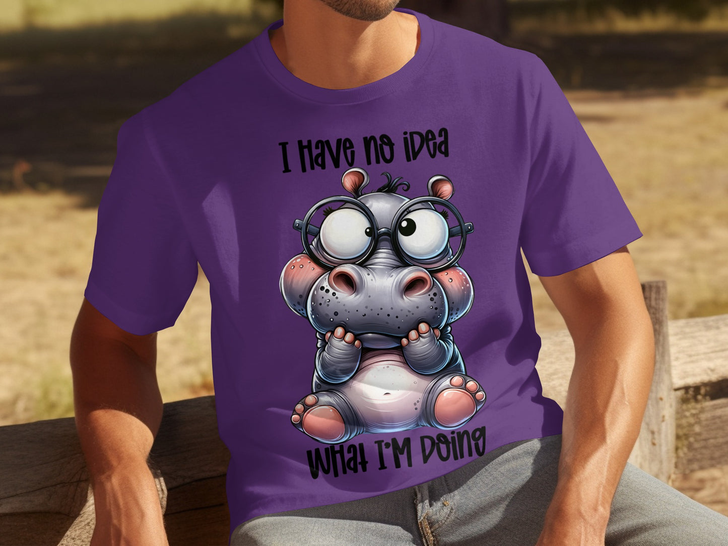 Funny Purple Hippo Graphic T-shirt Gift Idea