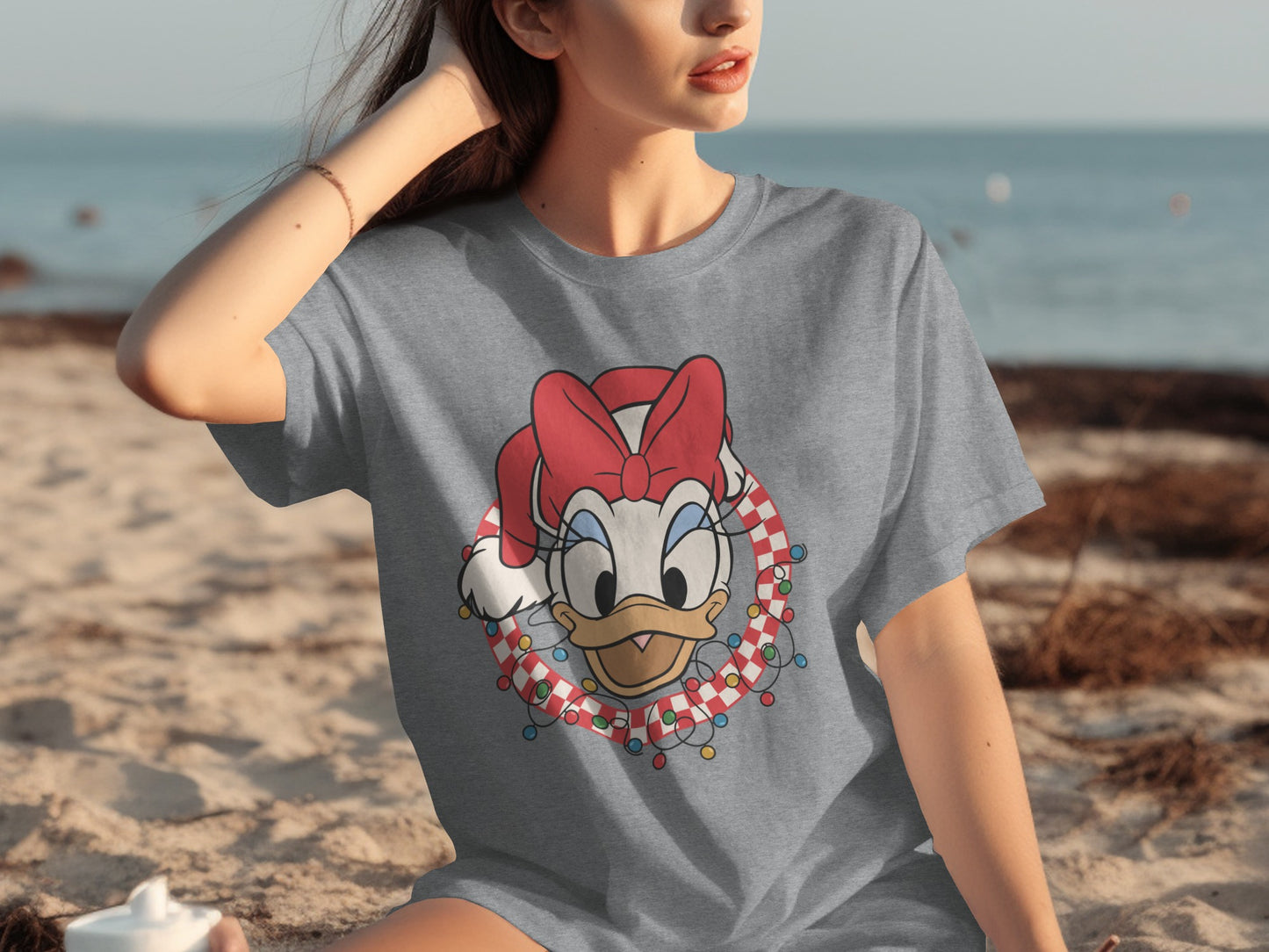 Daisy Duck Graphic Tee with Red Bow Design Shirt