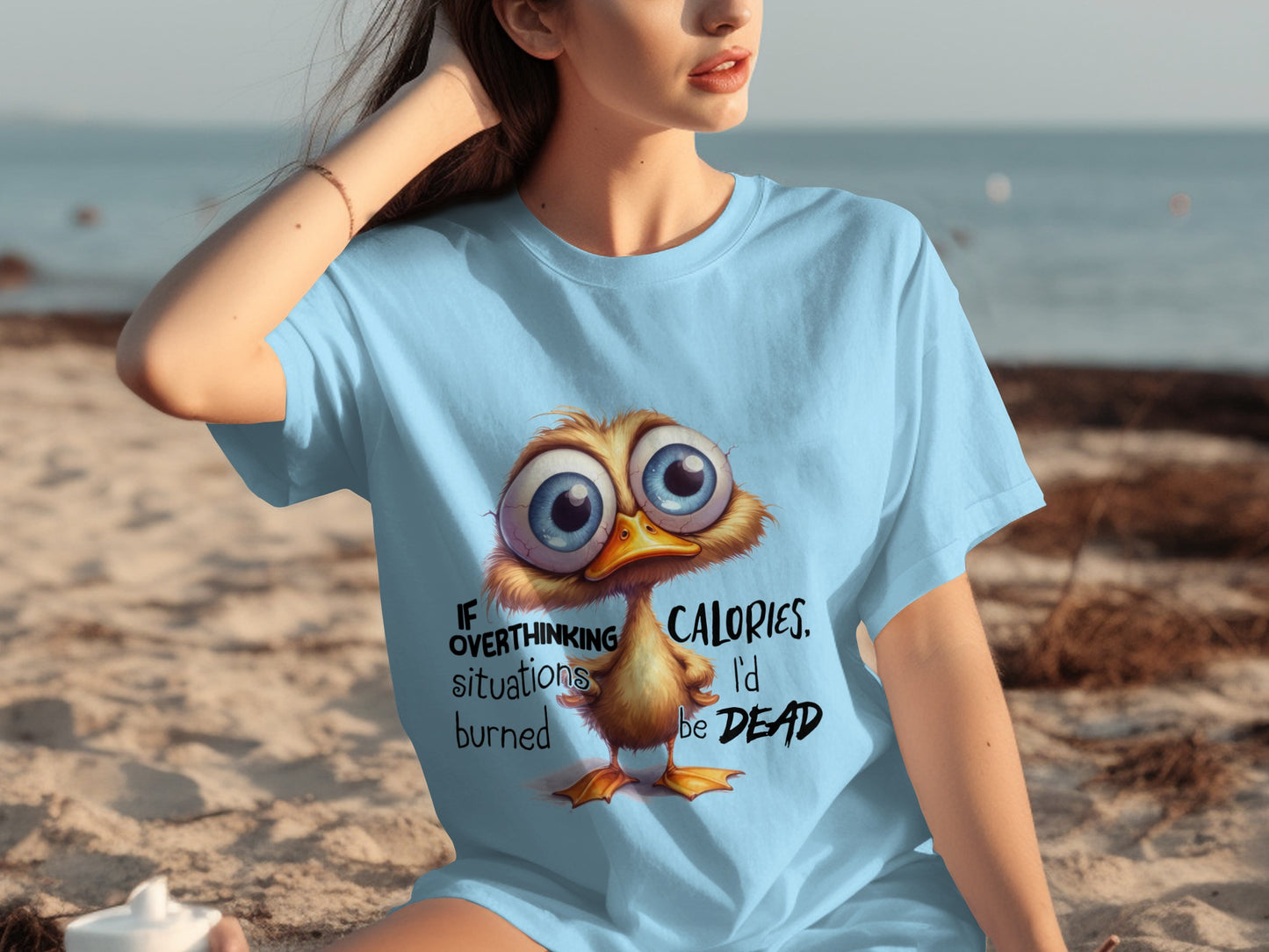 Cute Owl Overthinking Situations Burning Calories T-shirt