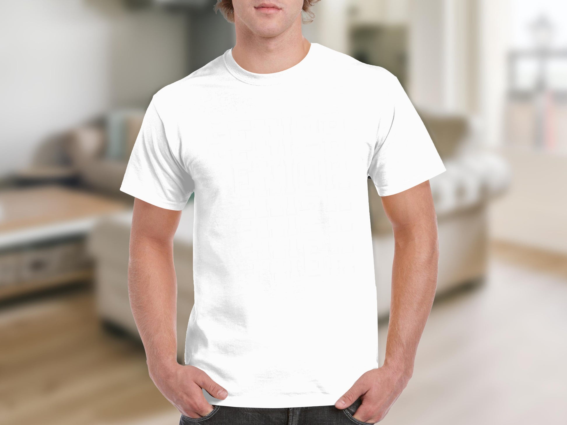 Male Plain White Casual Short Sleeve T-Shirt Product