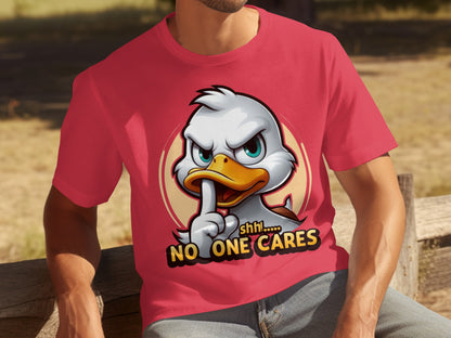 Cartoon Duck 'No One Cares' Graphic T-Shirt Product