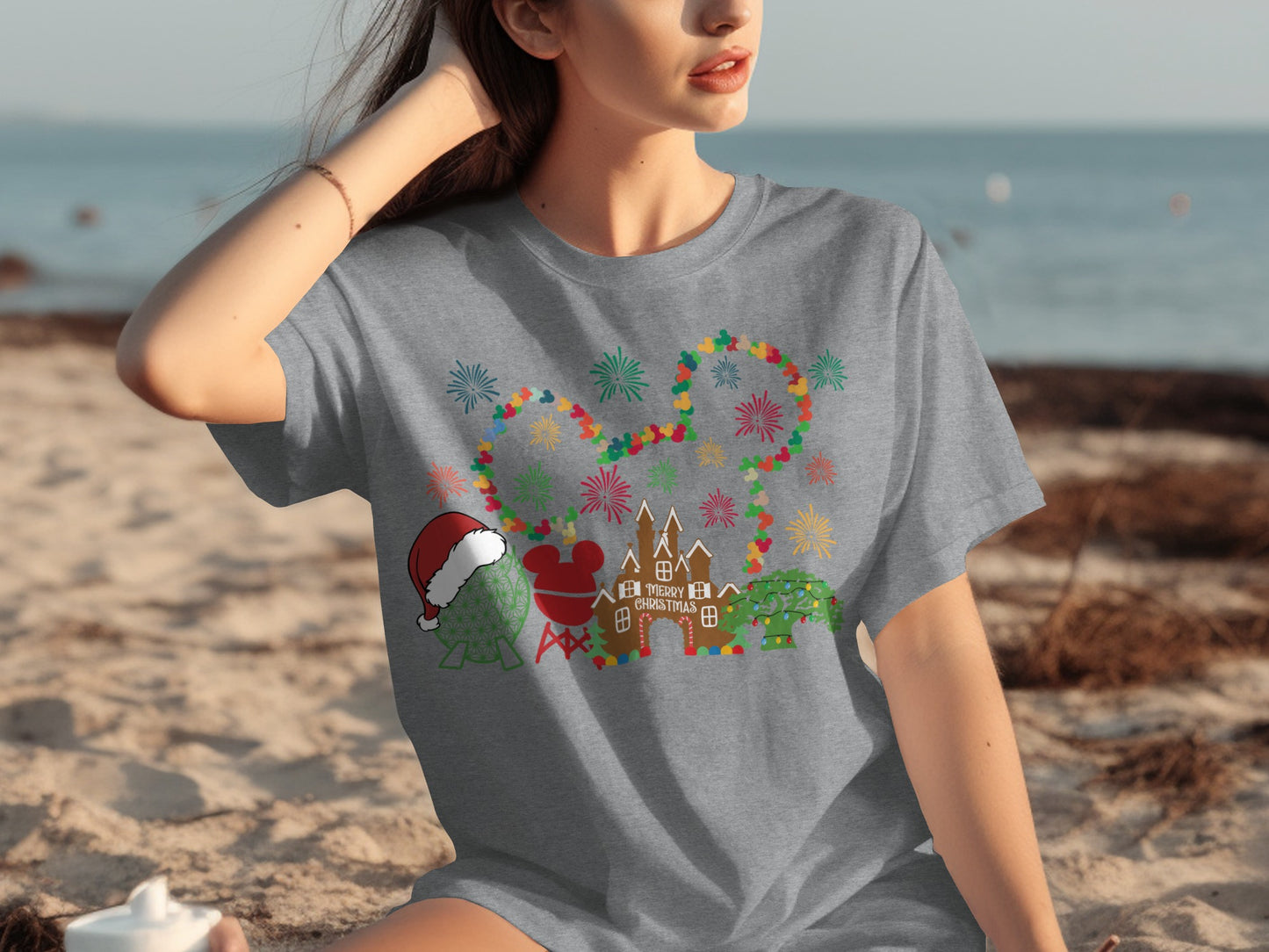 Merry Christmas Festive Winter Scene Graphic Tee