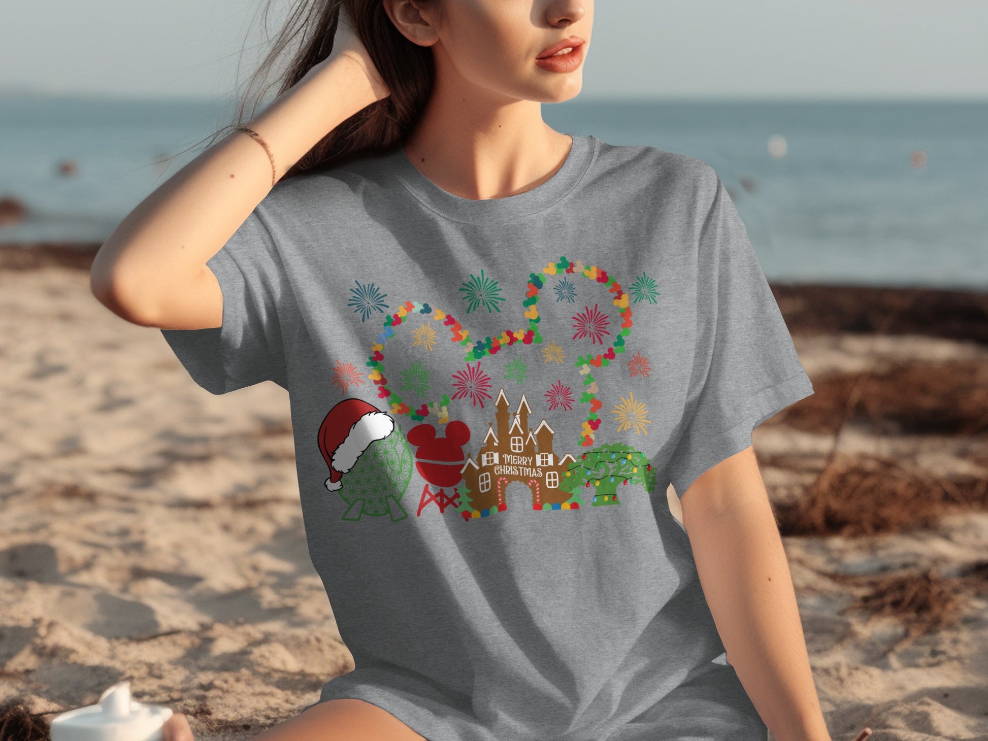 Merry Christmas Festive Winter Scene Graphic Tee