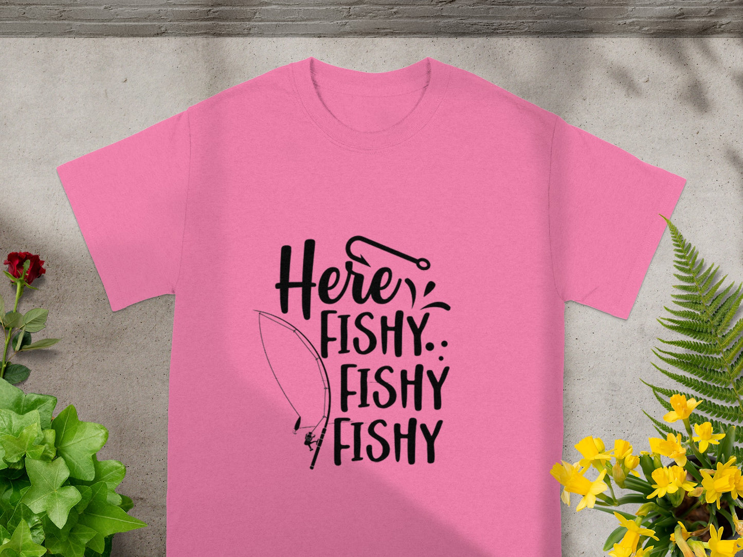 Here Fishy Fishy Fishy Fun Graphic T-Shirt