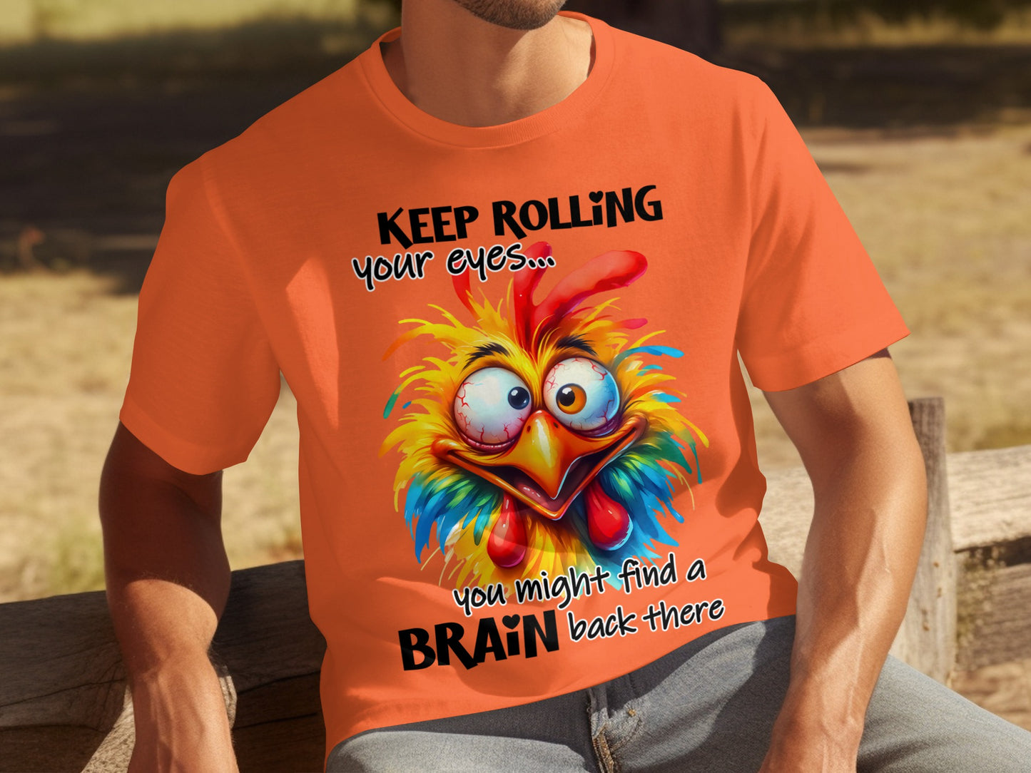 Keep Rolling Your Eyes Funny Cartoon Chicken T-shirt