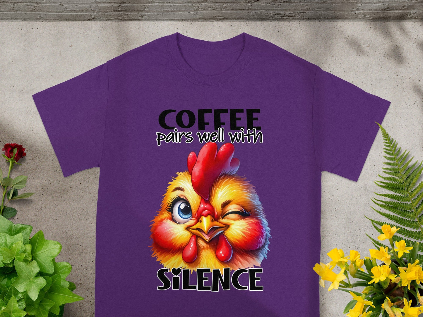 Coffee Pairs Well With Silence Chicken Shirt
