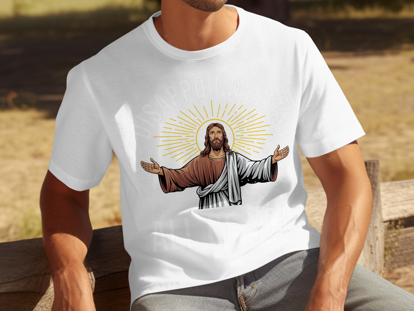Jesus Graphic Design White Disappointments T-Shirt