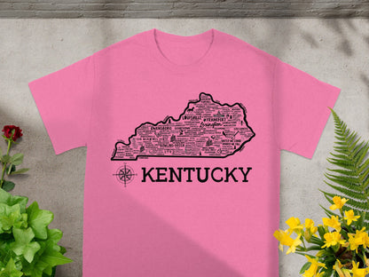 Kentucky State Map Souvenir Pink T-shirt Product