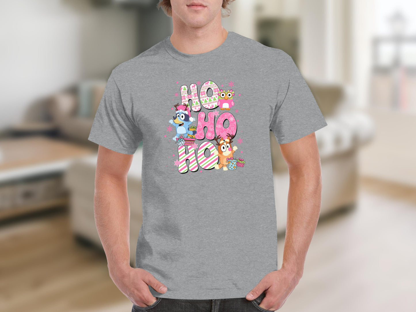 Funny Ho Ho Ho Christmas Cartoon Characters Tee Shirt