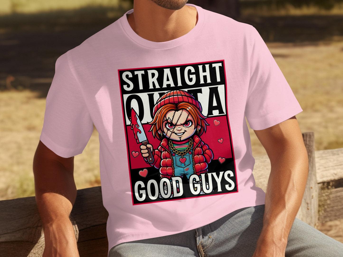 Straight Outta Good Guys Horror Graphic T-shirt