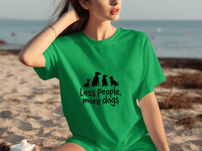 Less People More Dogs Graphic Tee Shirt