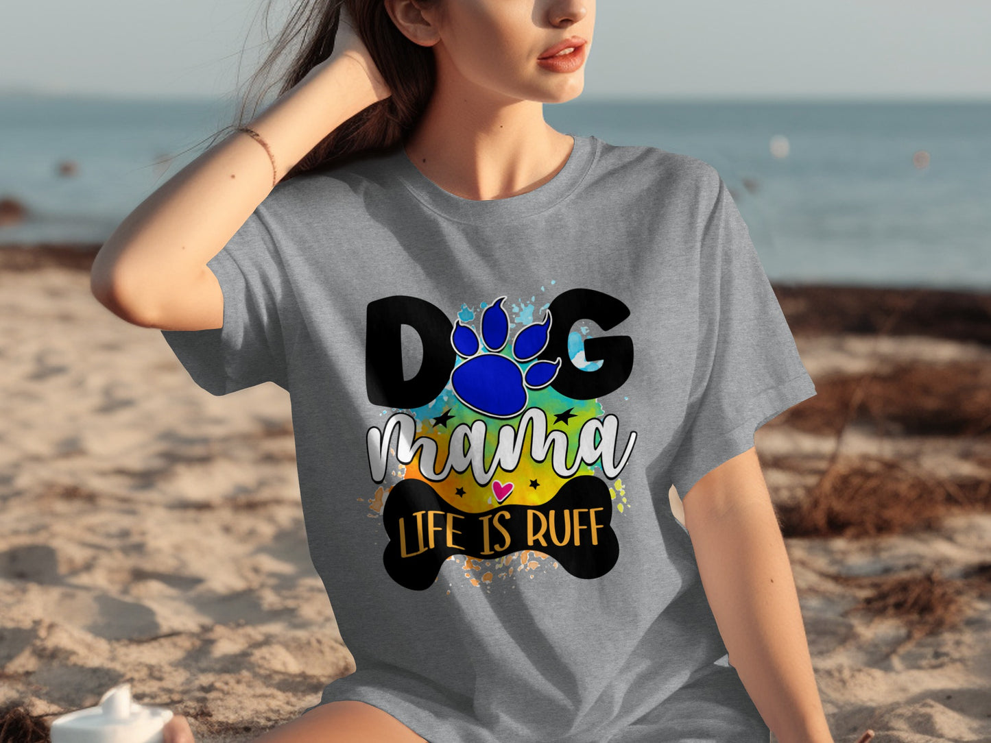 Dog Mama Life Is Ruff Graphic Tee for Dog Lovers