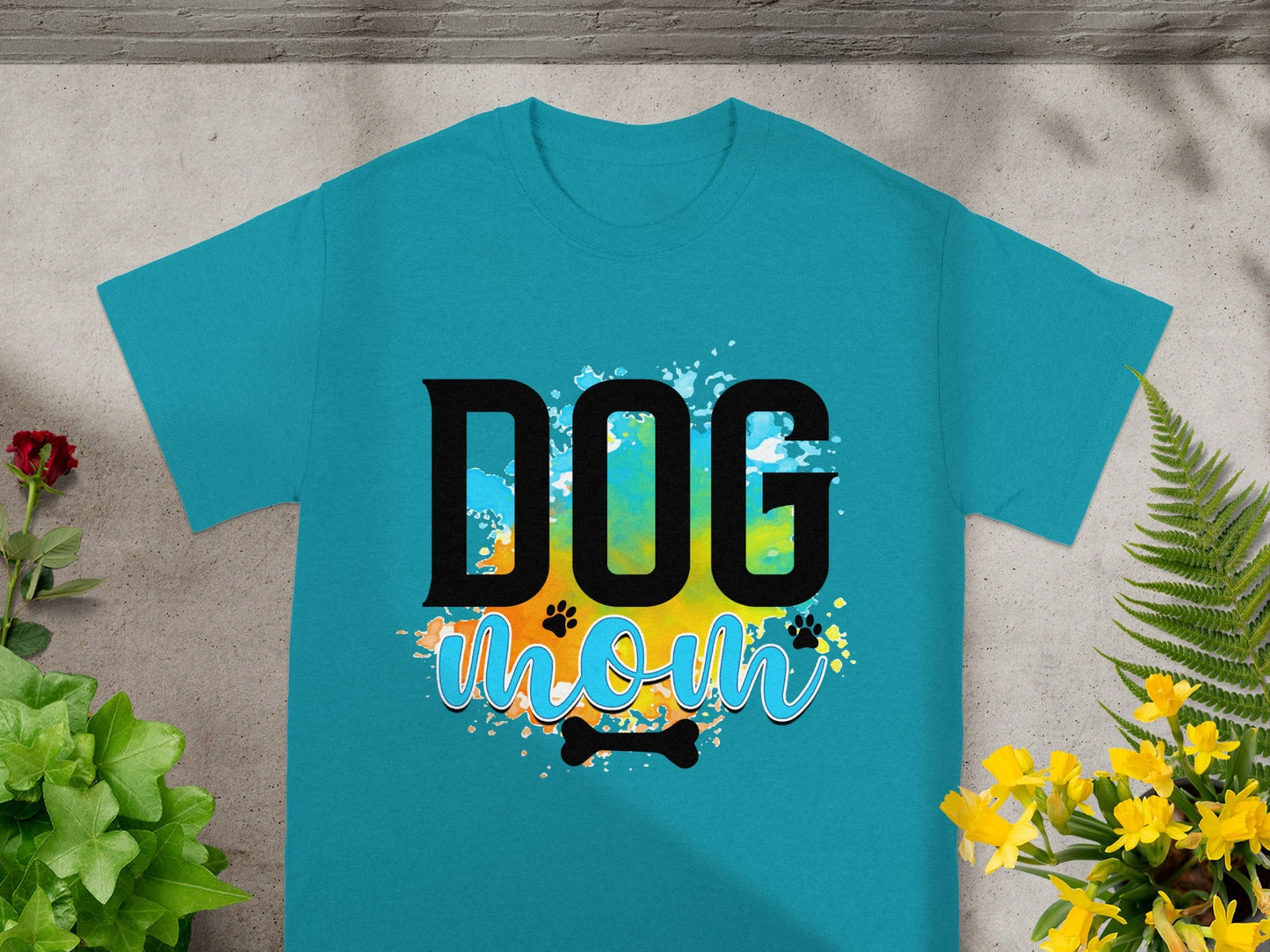 Colorful Dog Mom Design Graphic T-Shirt Product