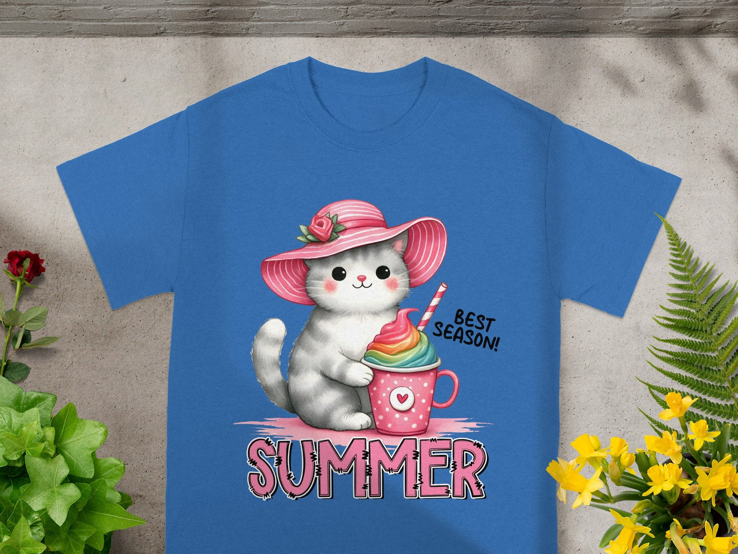 Cute Cat in Hat Best Season Summer T-Shirt