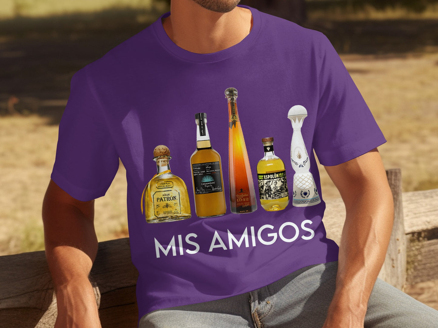 Mis Amigos Tequila Bottles Graphic T-Shirt