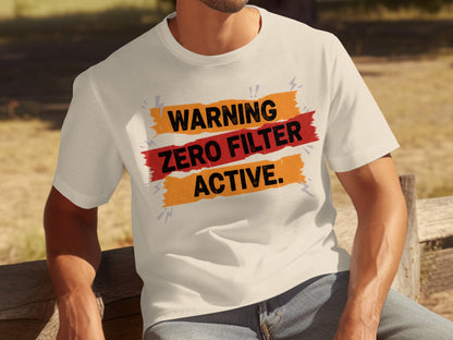 Warning Zero Filter Active Bold Graphic T-shirt