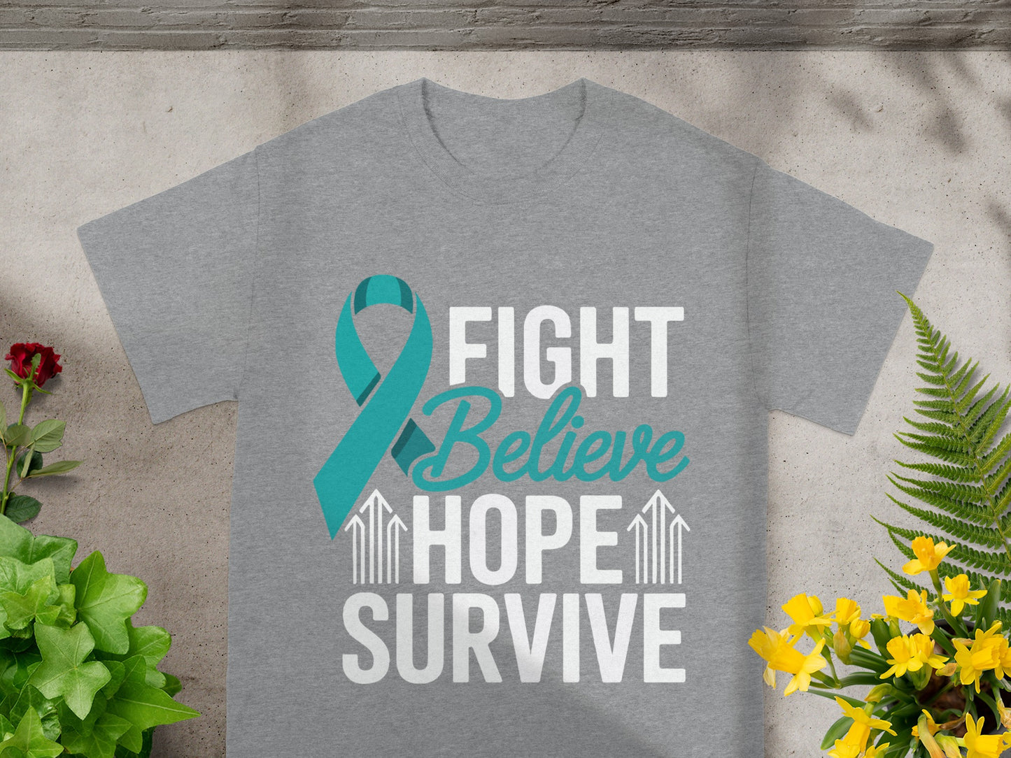 Fight Believe Hope Survive Grey T-shirt