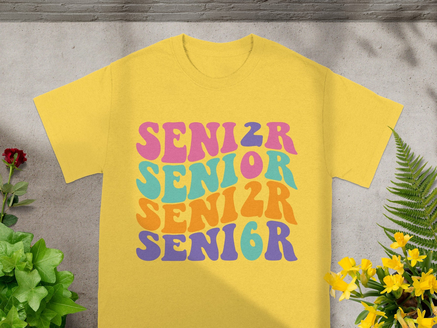 Colorful Senior Class Graphic Yellow T-Shirt Product