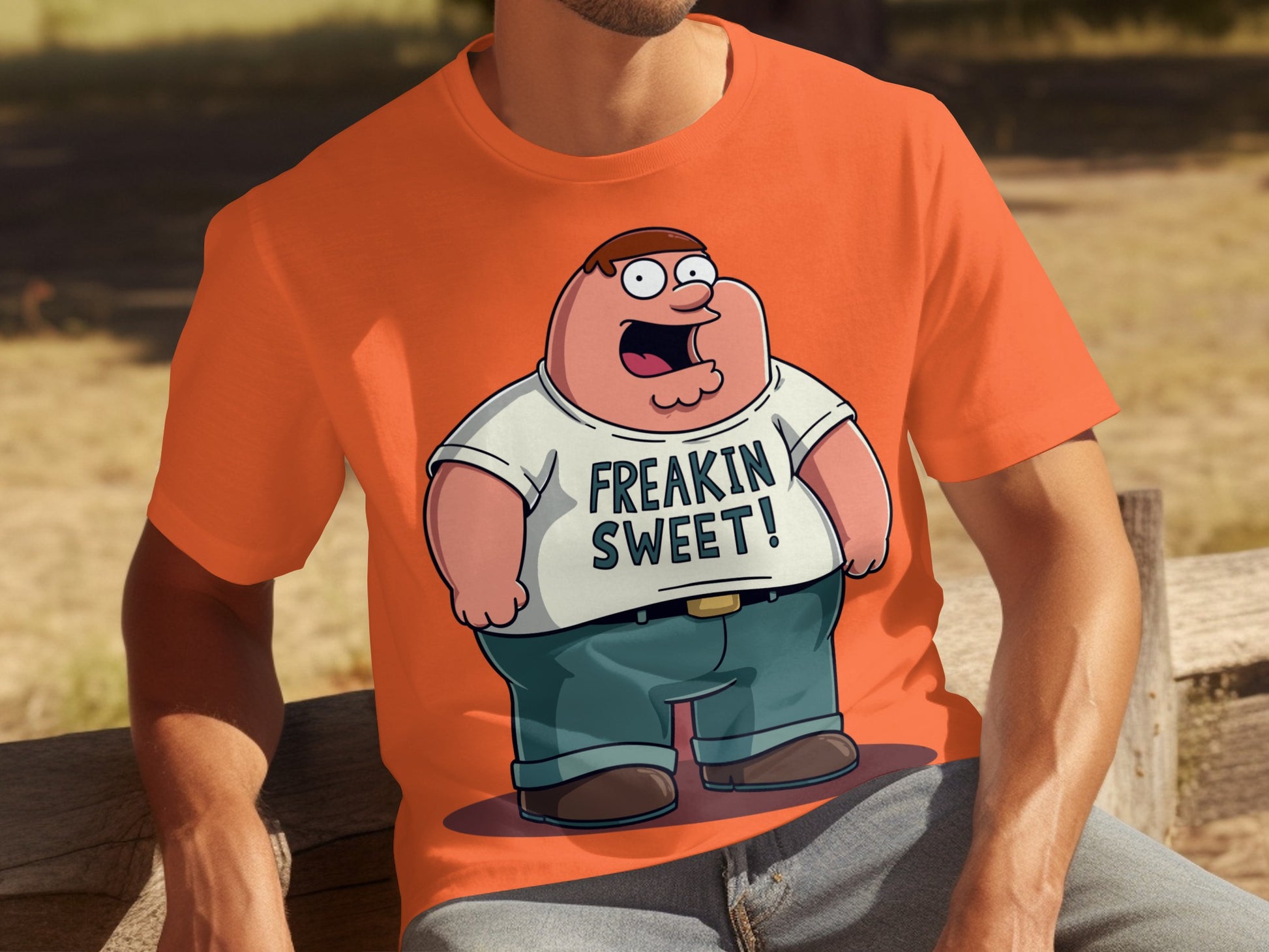 Freakin Sweet Cartoon Character Orange Shirt