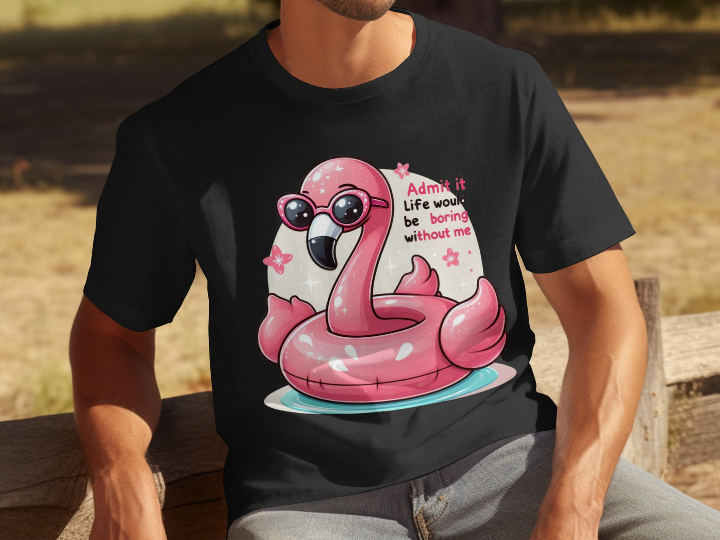 Funny Pink Flamingo with Sunglasses Quote Shirt