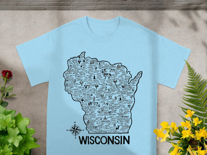Wisconsin Themed Graphic T-Shirt for Enthusiasts