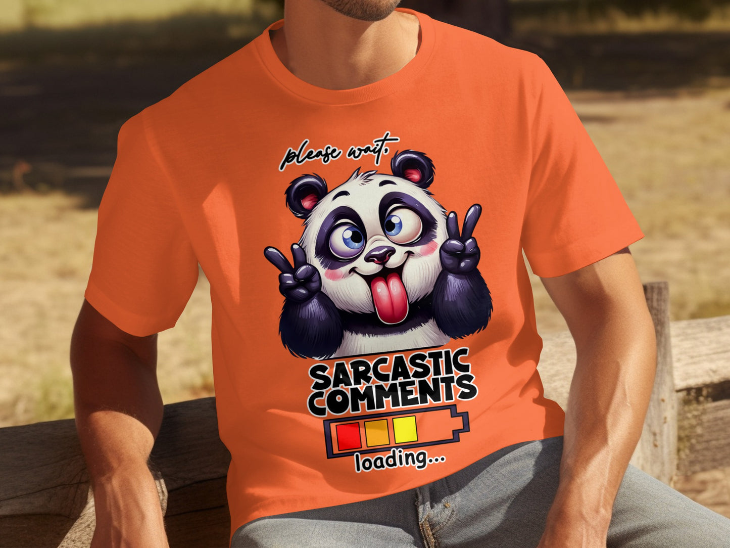Please Wait Sarcastic Comments Loading Panda T-shirt