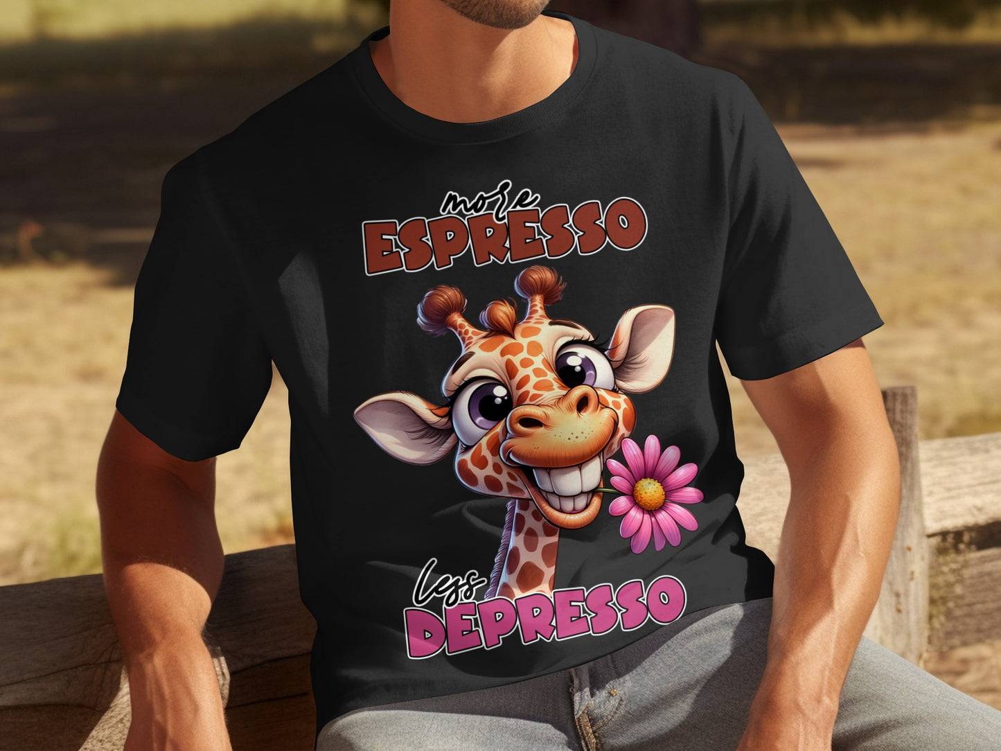 More Espresso Less Depresso Giraffe T-Shirt